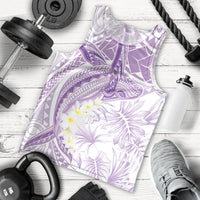 Polynesia Humpback Whale Men Tank Top Tropical Plumeria Lavender LT7 - Polynesian Pride