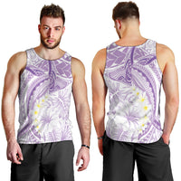 Polynesia Humpback Whale Men Tank Top Tropical Plumeria Lavender LT7 - Polynesian Pride