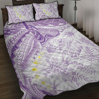 Polynesia Humpback Whale Quilt Bed Set Tropical Plumeria Lavender LT7 Lavender - Polynesian Pride