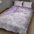 Polynesia Humpback Whale Quilt Bed Set Tropical Plumeria Lavender