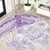 Polynesia Humpback Whale Round Carpet Tropical Plumeria Lavender