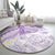 Polynesia Humpback Whale Round Carpet Tropical Plumeria Lavender