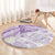 Polynesia Humpback Whale Round Carpet Tropical Plumeria Lavender