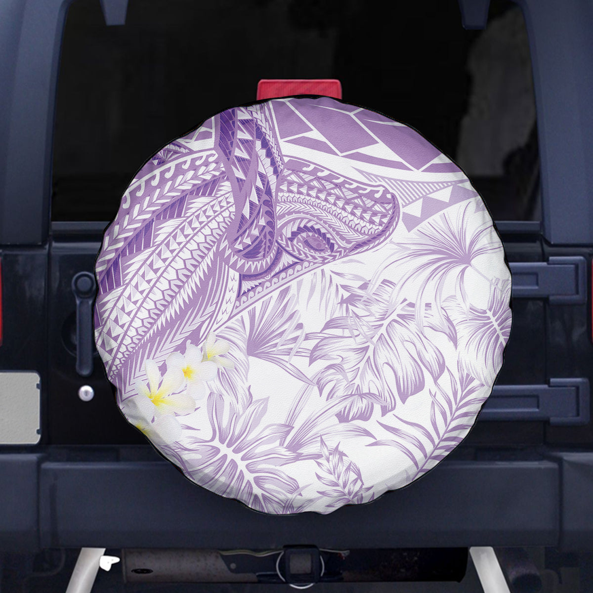 Polynesia Humpback Whale Spare Tire Cover Tropical Plumeria Lavender LT7 - Polynesian Pride