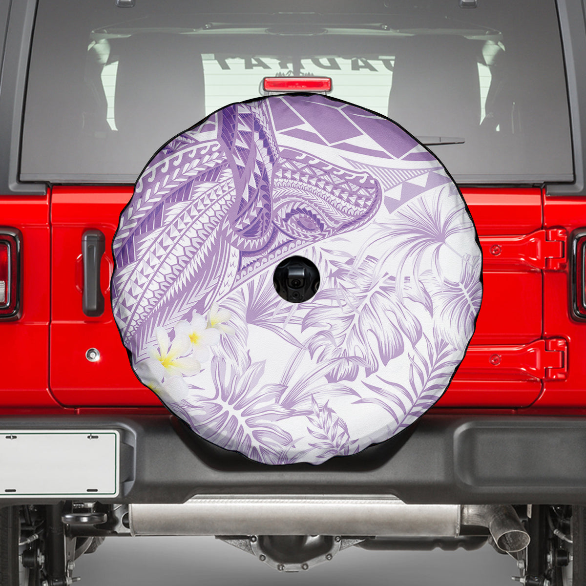 Polynesia Humpback Whale Spare Tire Cover Tropical Plumeria Lavender LT7 - Polynesian Pride