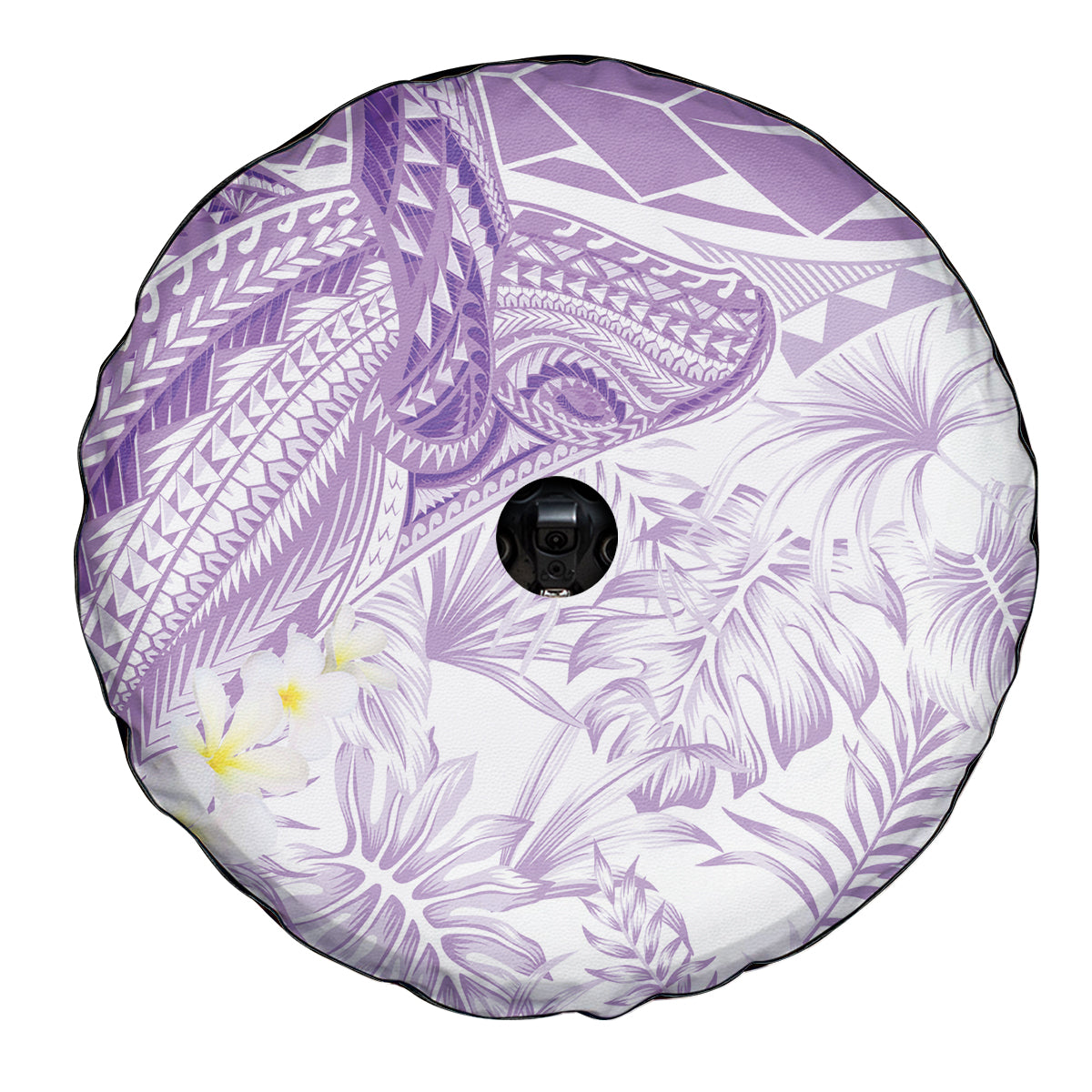 Polynesia Humpback Whale Spare Tire Cover Tropical Plumeria Lavender LT7 - Polynesian Pride