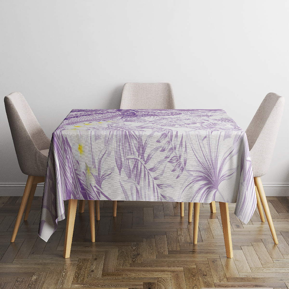 Polynesia Humpback Whale Tablecloth Tropical Plumeria Lavender LT7 - Polynesian Pride