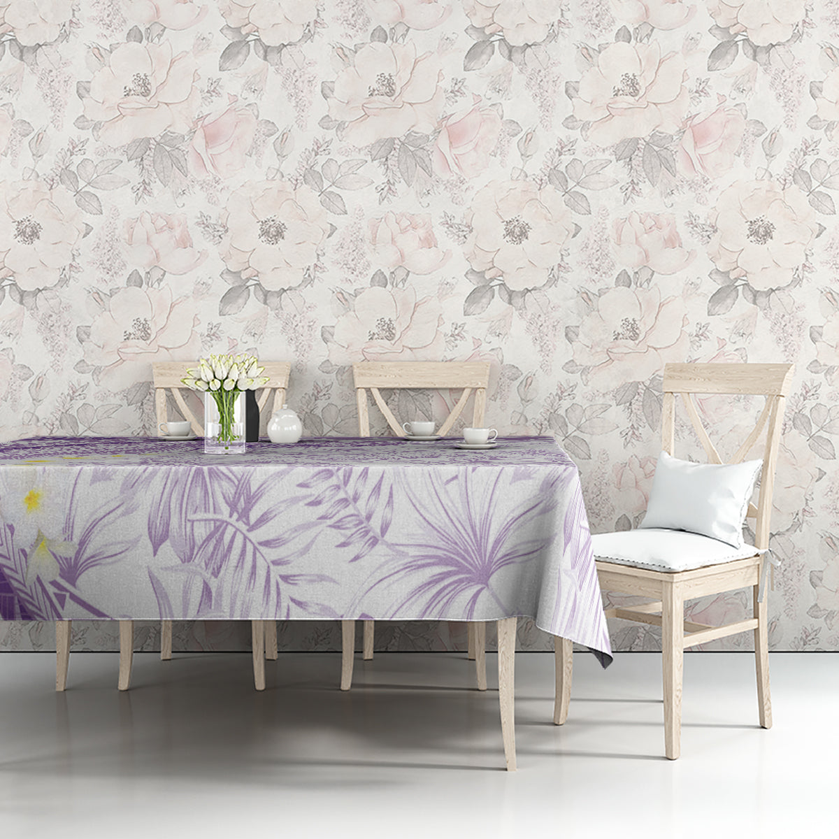 Polynesia Humpback Whale Tablecloth Tropical Plumeria Lavender LT7 - Polynesian Pride