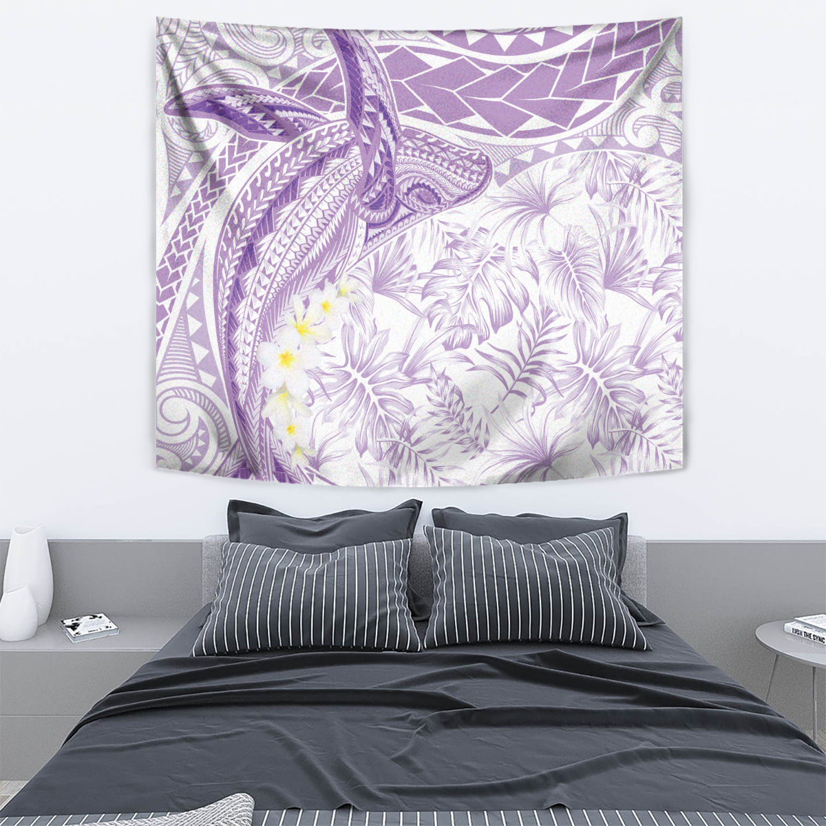 Polynesia Humpback Whale Tapestry Tropical Plumeria Lavender LT7 - Polynesian Pride