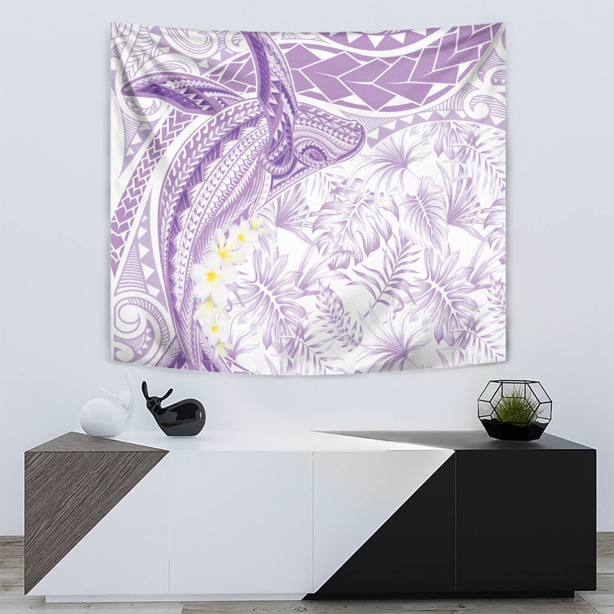 Polynesia Humpback Whale Tapestry Tropical Plumeria Lavender LT7 - Polynesian Pride