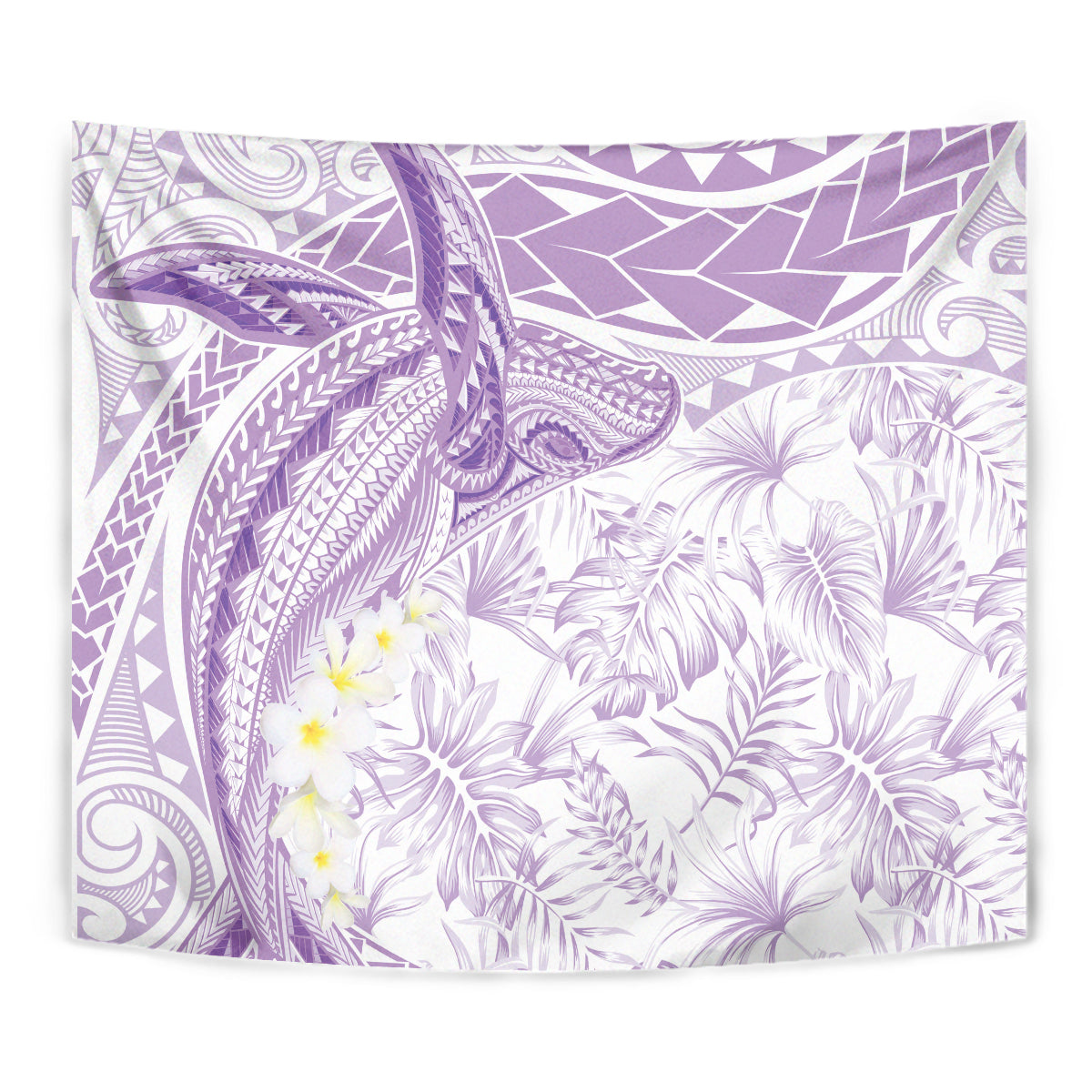 Polynesia Humpback Whale Tapestry Tropical Plumeria Lavender LT7 - Polynesian Pride