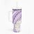 Polynesia Humpback Whale Tumbler With Handle Tropical Plumeria Lavender