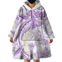 Polynesia Humpback Whale Wearable Blanket Hoodie Tropical Plumeria Lavender LT7 - Polynesian Pride