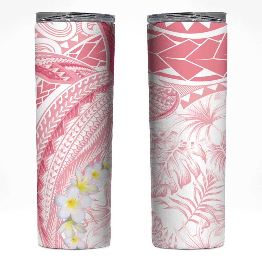 Polynesia Humpback Whale Skinny Tumbler Tropical Plumeria Pink LT7 Pink - Polynesian Pride