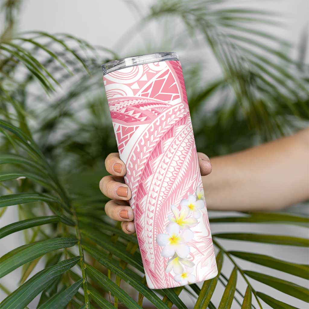 Polynesia Humpback Whale Skinny Tumbler Tropical Plumeria Pink LT7 - Polynesian Pride