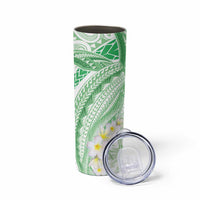 Polynesia Humpback Whale Skinny Tumbler Tropical Plumeria Emerald LT7 - Polynesian Pride