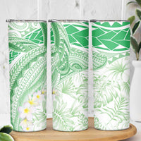 Polynesia Humpback Whale Skinny Tumbler Tropical Plumeria Emerald LT7 - Polynesian Pride