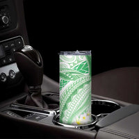 Polynesia Humpback Whale Skinny Tumbler Tropical Plumeria Emerald LT7 - Polynesian Pride