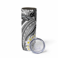 Polynesia Humpback Whale Skinny Tumbler Tropical Plumeria Charcoal LT7 - Polynesian Pride