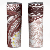 Polynesia Humpback Whale Skinny Tumbler Tropical Plumeria Oxblood LT7 Red - Polynesian Pride