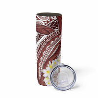 Polynesia Humpback Whale Skinny Tumbler Tropical Plumeria Oxblood LT7 - Polynesian Pride