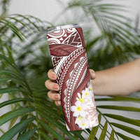 Polynesia Humpback Whale Skinny Tumbler Tropical Plumeria Oxblood LT7 - Polynesian Pride