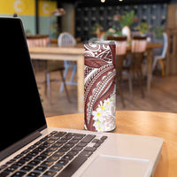 Polynesia Humpback Whale Skinny Tumbler Tropical Plumeria Oxblood LT7 - Polynesian Pride
