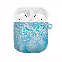 Aotearoa Maori Koru Curves AirPods Case Silver Ferns - Turquoise LT7 Turquoise - Polynesian Pride
