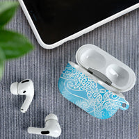 Aotearoa Maori Koru Curves AirPods Case Silver Ferns - Turquoise LT7 - Polynesian Pride