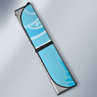 Aotearoa Maori Koru Curves Auto Sun Shade Silver Ferns - Turquoise LT7 - Polynesian Pride