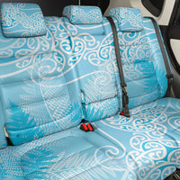 Aotearoa Maori Koru Curves Back Car Seat Cover Silver Ferns - Turquoise LT7 - Polynesian Pride