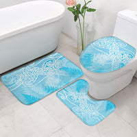 Aotearoa Maori Koru Curves Bathroom Set Silver Ferns - Turquoise LT7 - Polynesian Pride