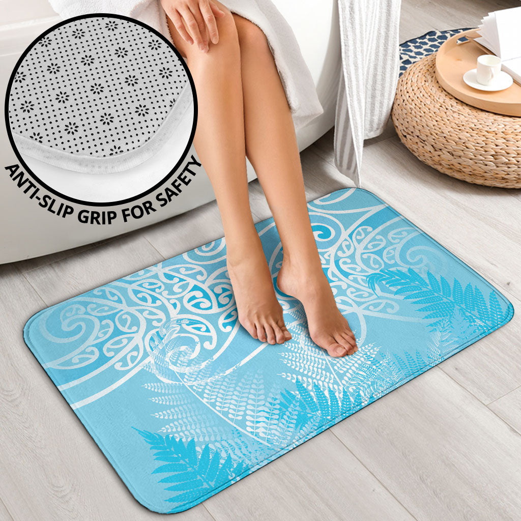 Aotearoa Maori Koru Curves Bathroom Set Silver Ferns - Turquoise LT7 - Polynesian Pride