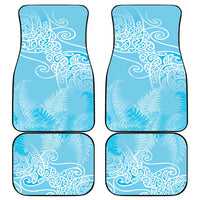 Aotearoa Maori Koru Curves Car Mats Silver Ferns - Turquoise LT7 - Polynesian Pride