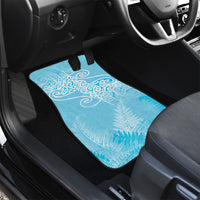 Aotearoa Maori Koru Curves Car Mats Silver Ferns - Turquoise LT7 - Polynesian Pride