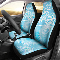 Aotearoa Maori Koru Curves Car Seat Cover Silver Ferns - Turquoise LT7 - Polynesian Pride