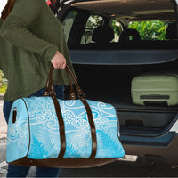 Aotearoa Maori Koru Curves Travel Bag Silver Ferns - Turquoise LT7 - Polynesian Pride