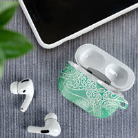 Aotearoa Maori Koru Curves AirPods Case Silver Ferns - Mint LT7 - Polynesian Pride