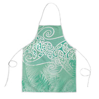Aotearoa Maori Koru Curves Apron Silver Ferns - Mint LT7 Mint Green - Polynesian Pride