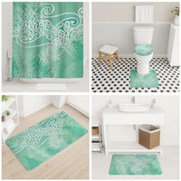 Aotearoa Maori Koru Curves Bathroom Set Silver Ferns - Mint LT7 - Polynesian Pride