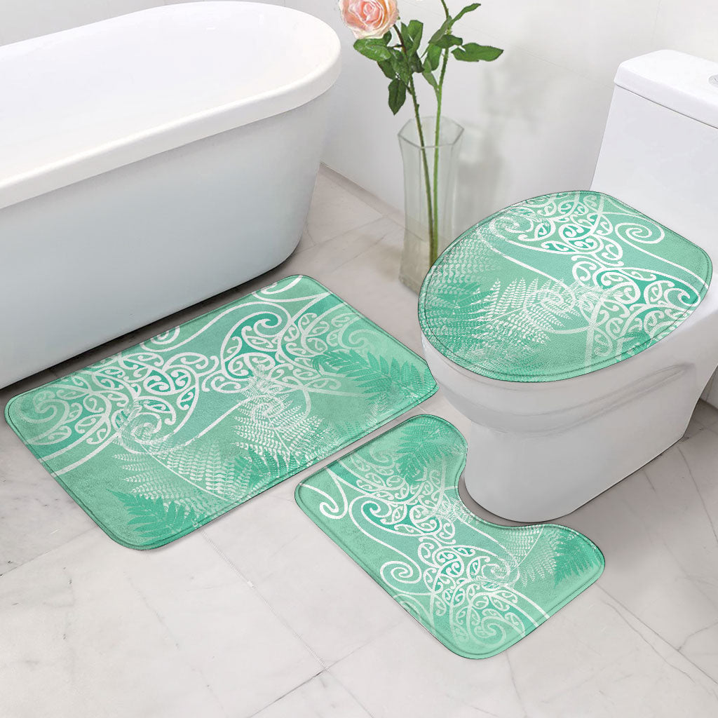 Aotearoa Maori Koru Curves Bathroom Set Silver Ferns - Mint LT7 - Polynesian Pride