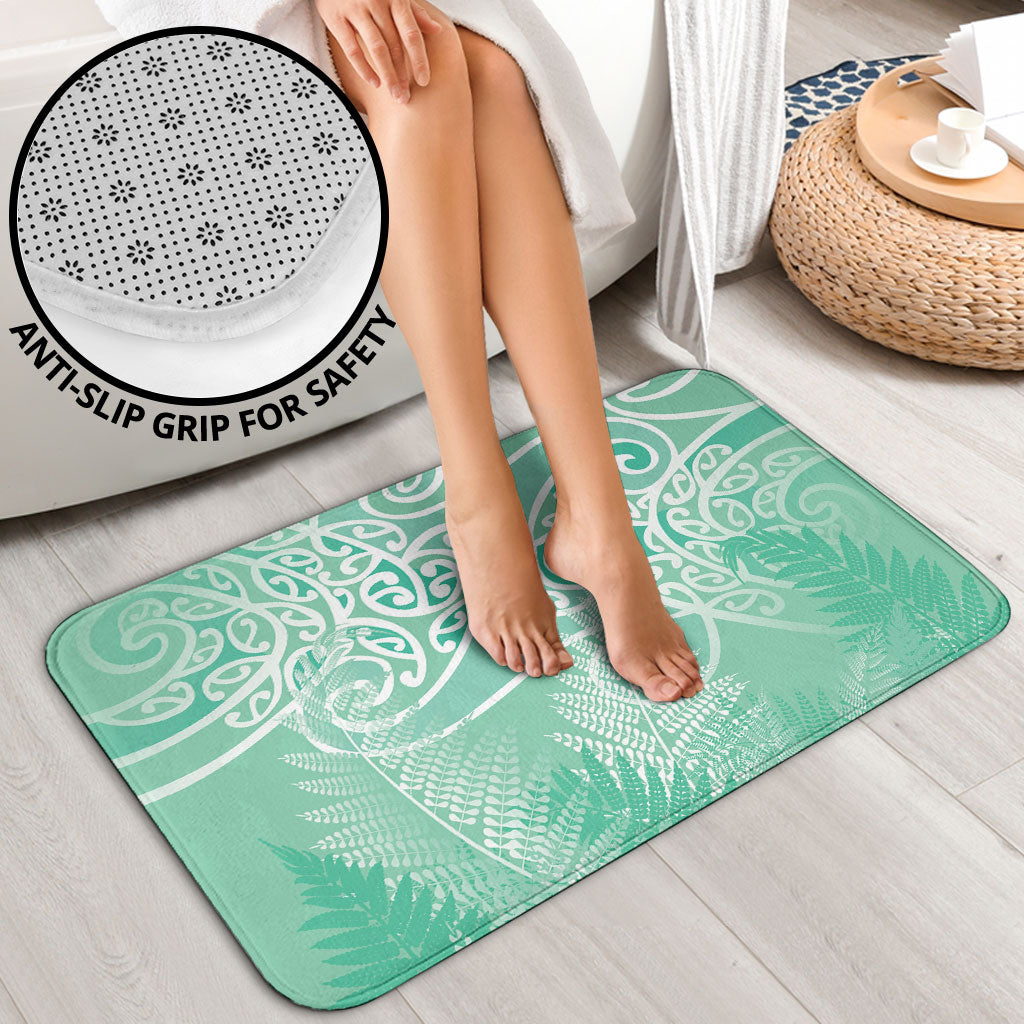 Aotearoa Maori Koru Curves Bathroom Set Silver Ferns - Mint LT7 - Polynesian Pride