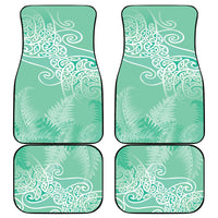 Aotearoa Maori Koru Curves Car Mats Silver Ferns - Mint
