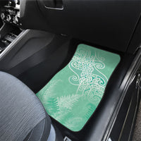 Aotearoa Maori Koru Curves Car Mats Silver Ferns - Mint