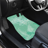 Aotearoa Maori Koru Curves Car Mats Silver Ferns - Mint
