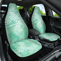 Aotearoa Maori Koru Curves Car Seat Cover Silver Ferns - Mint LT7 One Size Mint Green - Polynesian Pride
