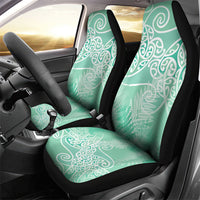 Aotearoa Maori Koru Curves Car Seat Cover Silver Ferns - Mint LT7 - Polynesian Pride