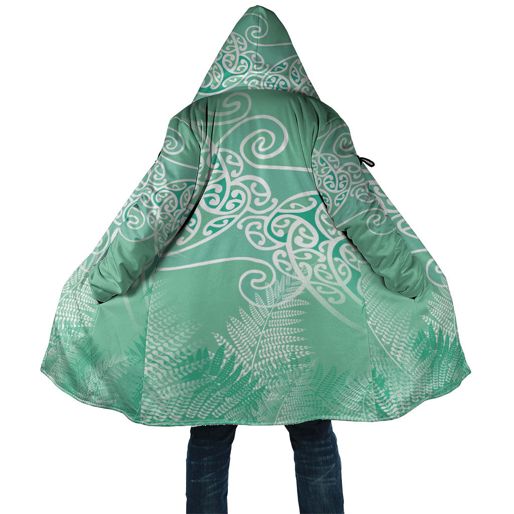 Aotearoa Maori Koru Curves Cloak Silver Ferns - Mint LT7 Unisex Mint Green - Polynesian Pride