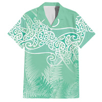 Aotearoa Maori Koru Curves Hawaiian Shirt Silver Ferns - Mint