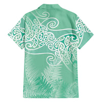 Aotearoa Maori Koru Curves Hawaiian Shirt Silver Ferns - Mint